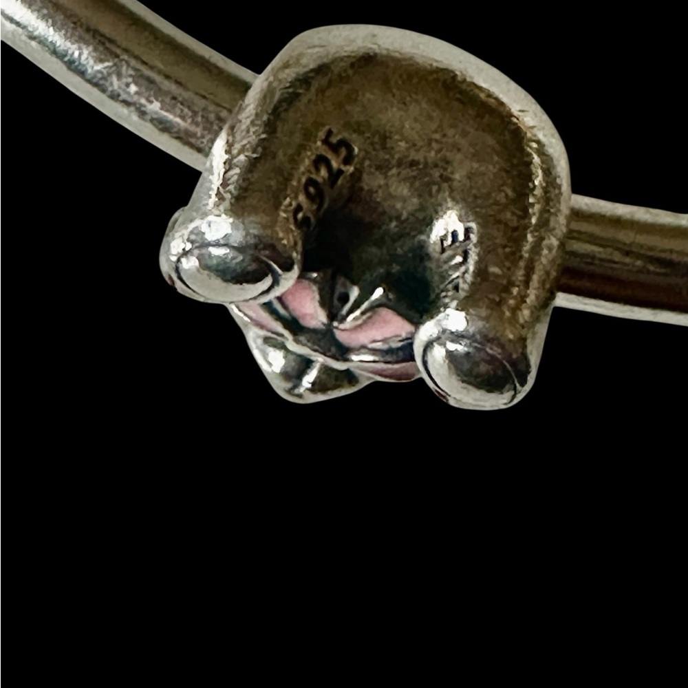 Authentic Pandora withe 2 charme bracelet - Picture 5 of 6